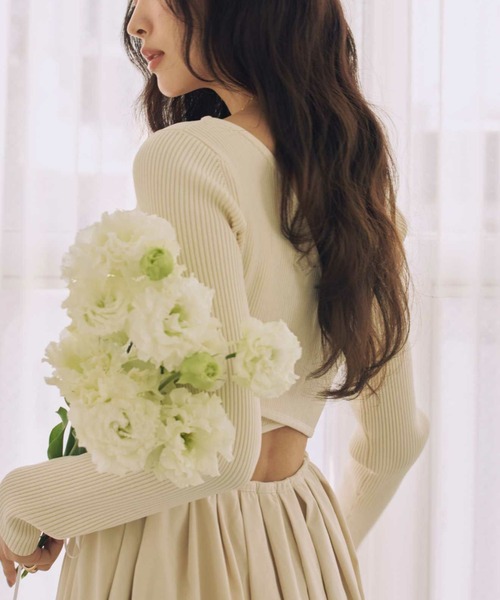 ACYM（アシーム）の「バックオープンドッキングワンピース（ワンピース・レディース・ブラック/アイボリー・FREE）」の9枚目の写真