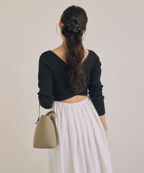 ACYM（アシーム）の「バックオープンドッキングワンピース（ワンピース・レディース・ブラック/アイボリー・FREE）」の18枚目の写真