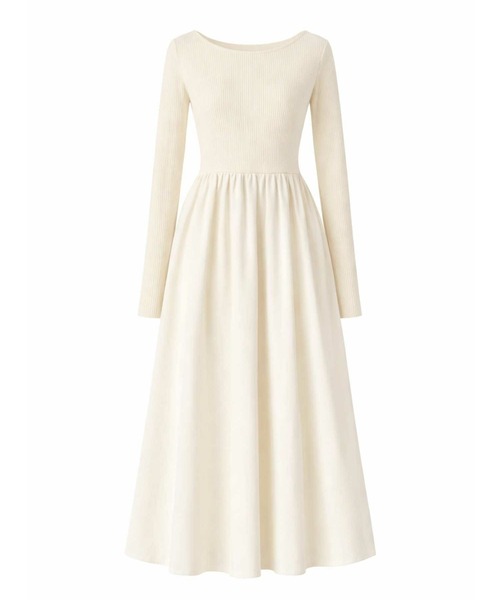 ACYM（アシーム）の「バックオープンドッキングワンピース（ワンピース・レディース・ブラック/アイボリー・FREE）」の5枚目の写真