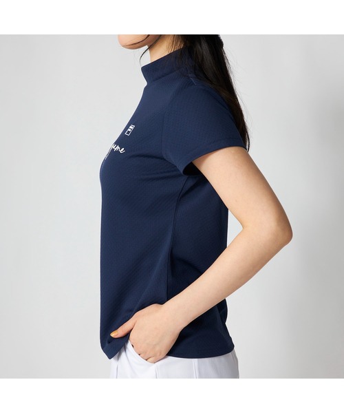 FILA GOLF(フィラゴルフ )の「FILA GOLF フィラゴルフ ゴルフウェア 吸汗速乾 接触冷感 UVカット モックネック 半袖シャツ(Tシャツ/カットソー・レディース・ネイビー/ホワイト/ライトブルー・3L/LL/L/M)」の19枚目の写真