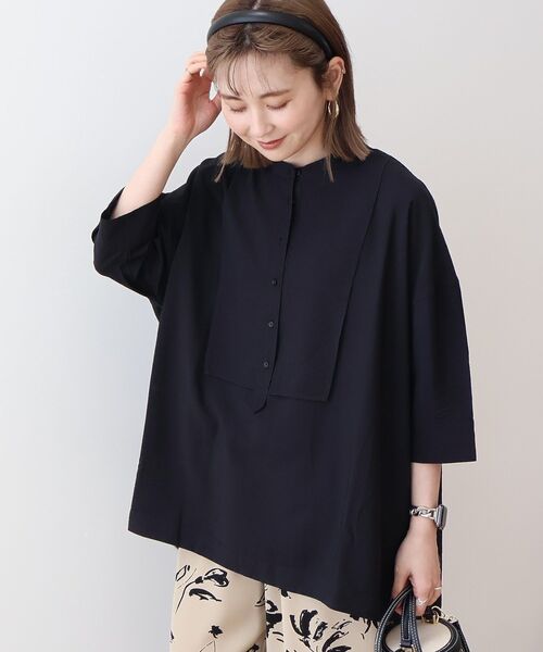 WEB限定】接触冷感バンドカラーシャツチュニック（シャツ/ブラウス
