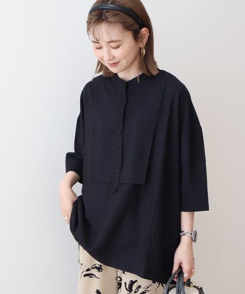 WEB限定】接触冷感バンドカラーシャツチュニック（シャツ/ブラウス