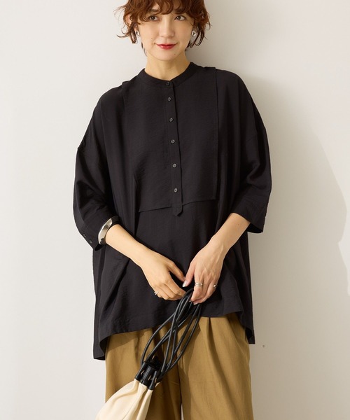 AMERICAN HOLIC(アメリカンホリック)の「【WEB限定】接触冷感バンドカラーシャツチュニック(シャツ/ブラウス・レディース・ブラック/アイボリー/ネイビー・M/L)」の21枚目の写真