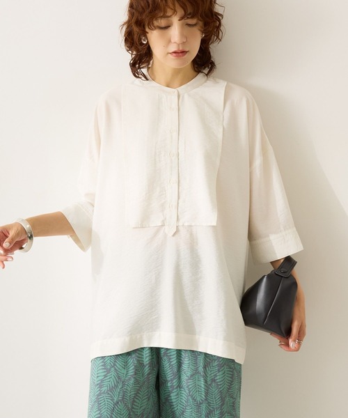 AMERICAN HOLIC（アメリカンホリック）の「【WEB限定】接触冷感バンドカラーシャツチュニック（シャツ/ブラウス・レディース・ブラック/アイボリー/ネイビー・M/L）」の17枚目の写真