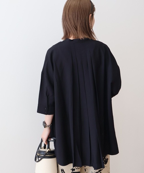 AMERICAN HOLIC（アメリカンホリック）の「【WEB限定】接触冷感バンドカラーシャツチュニック（シャツ/ブラウス・レディース・ブラック/アイボリー/ネイビー・M/L）」の5枚目の写真