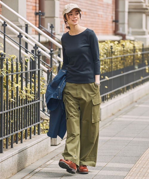 AIGLE(エーグル)の「ボートネック 七分袖 Tシャツ(Tシャツ/カットソー・レディース・ブラック/ホワイト・L/M/S/XL/XS)」の3枚目の写真