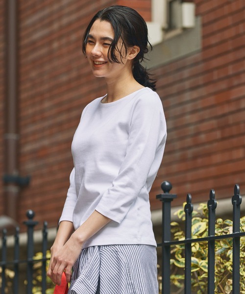 AIGLE(エーグル)の「ボートネック 七分袖 Tシャツ(Tシャツ/カットソー・レディース・ブラック/ホワイト・L/M/S/XL/XS)」の20枚目の写真