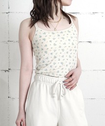 "04"≪JEMORGAN≫パックT ワッフル 花柄 & ボーダー柄 カップ付き キャミソール