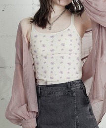 THE MILES（ザ マイルズ）の「"04"≪JEMORGAN≫パックT ワッフル 花柄 & ボーダー柄 カップ付き キャミソール（キャミソール）」