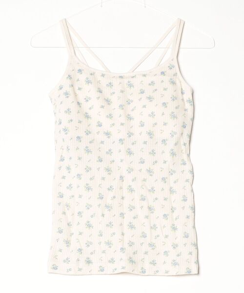 JEMORGAN(ジェーイーモーガン)の「"04"≪JEMORGAN≫パックT ワッフル 花柄 & ボーダー柄 カップ付き キャミソール(キャミソール・レディース・ブルー系2/パープル系1/グレー×ホワイト/ライラック系1/ネイビー×ホワイト/ベージュ×ブラック/ブルー系1/ピンク系2/ピンク系1・FREE)」の14枚目の写真
