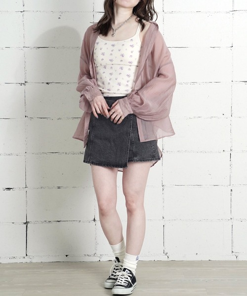 JEMORGAN(ジェーイーモーガン)の「"04"≪JEMORGAN≫パックT ワッフル 花柄 & ボーダー柄 カップ付き キャミソール(キャミソール・レディース・ブルー系2/パープル系1/グレー×ホワイト/ライラック系1/ネイビー×ホワイト/ベージュ×ブラック/ブルー系1/ピンク系2/ピンク系1・FREE)」の19枚目の写真