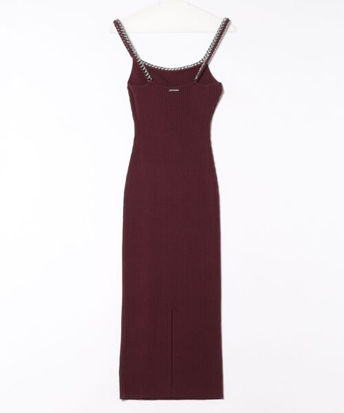 MICHAEL KORS(マイケルコース)の「チェーンリブ ストレッチニット ミディドレス(ワンピース・レディース・レッド系・S/XS/XXS/M)」の2枚目の写真