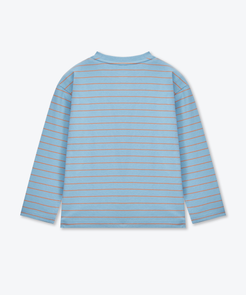 MUSINSA STANDARD KIDS（ムシンサスタンダードキッズ）の「ネローストライプクルーネック長袖Tシャツ[スカイブルー]（Tシャツ/カットソー・レディース・その他・110/120/140/150/160/130）」の3枚目の写真