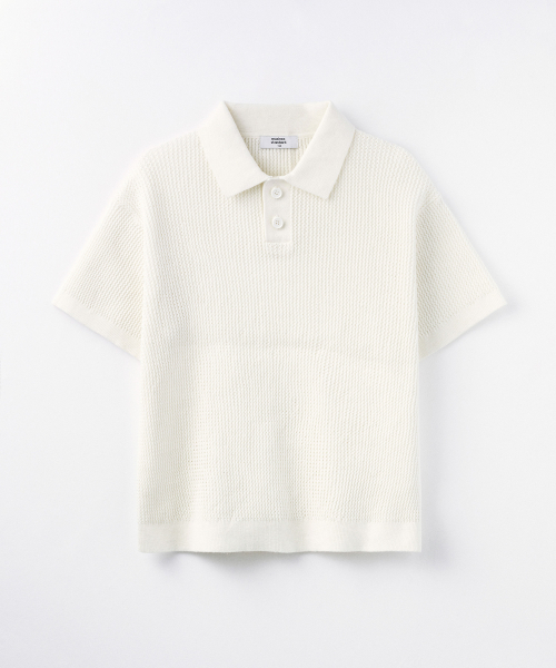 MUSINSA STANDARD KIDS（ムシンサスタンダードキッズ）の「クロシェニットポロシャツ[アイボリー]（ニット/セーター・レディース・その他・110/120/130/140/150/160）」の2枚目の写真