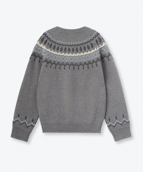 MUSINSA STANDARD KIDS（ムシンサスタンダードキッズ）の「フェアアイルクルーネックニット [ミディアムグレー]（ニット/セーター・レディース・その他・110）」の3枚目の写真