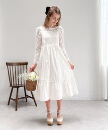 an another angelus | レース使いローズカットワークロングワンピース(ワンピース)