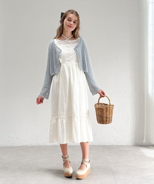 an another angelus（アンアナザーアンジェラス）の「レース使いローズカットワークロングワンピース（ワンピース・レディース・オフホワイト/ブラック・FREE）」の16枚目の写真