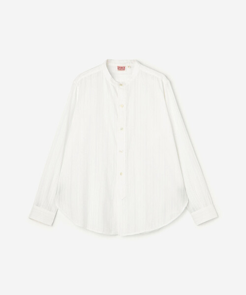 Bshop（ビショップ）の「INDIA INDUSTRY | コットンドビー バンドカラーシャツ WOMEN（シャツ/ブラウス・レディース・オフホワイト・1）」の3枚目の写真