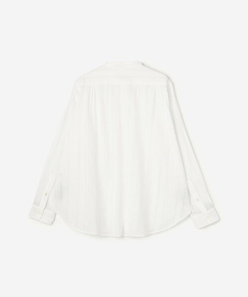 Bshop（ビショップ）の「INDIA INDUSTRY | コットンドビー バンドカラーシャツ WOMEN（シャツ/ブラウス・レディース・オフホワイト・1）」の4枚目の写真
