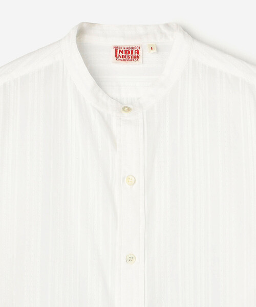 Bshop（ビショップ）の「INDIA INDUSTRY | コットンドビー バンドカラーシャツ WOMEN（シャツ/ブラウス・レディース・オフホワイト・1）」の5枚目の写真