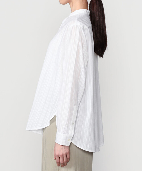 Bshop（ビショップ）の「INDIA INDUSTRY | コットンドビー バンドカラーシャツ WOMEN（シャツ/ブラウス・レディース・オフホワイト・1）」の10枚目の写真