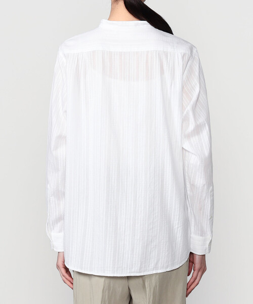 Bshop（ビショップ）の「INDIA INDUSTRY | コットンドビー バンドカラーシャツ WOMEN（シャツ/ブラウス・レディース・オフホワイト・1）」の11枚目の写真