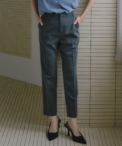 Petitjo（プッチージョ）の「小さいサイズ　チェック柄テーパードパンツ　低身長さん・小柄女性（その他パンツ・レディース・チャコールグレー/ライトグレー・PSS/PS/PM/PL）」の2枚目の写真