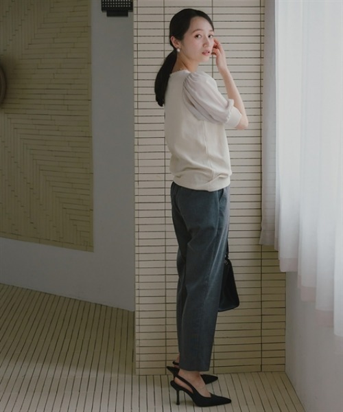 Petitjo（プッチージョ）の「小さいサイズ　チェック柄テーパードパンツ　低身長さん・小柄女性（その他パンツ・レディース・チャコールグレー/ライトグレー・PSS/PS/PM/PL）」の20枚目の写真