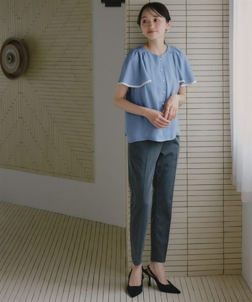 Petitjo（プッチージョ）の「小さいサイズ　チェック柄テーパードパンツ　低身長さん・小柄女性（その他パンツ・レディース・チャコールグレー/ライトグレー・PSS/PS/PM/PL）」の16枚目の写真