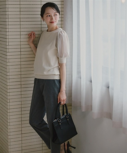 Petitjo（プッチージョ）の「小さいサイズ　チェック柄テーパードパンツ　低身長さん・小柄女性（その他パンツ・レディース・チャコールグレー/ライトグレー・PSS/PS/PM/PL）」の21枚目の写真