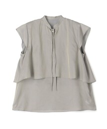 ウォッシャブルサテン ループラグランブラウス（シャツ/ブラウス