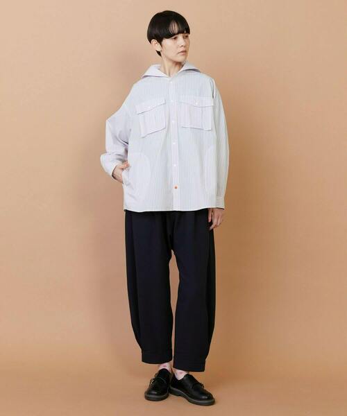 FRAPBOIS(フラボア)の「セラーシャツ(シャツ/ブラウス・レディース・ネイビー・2)」の2枚目の写真