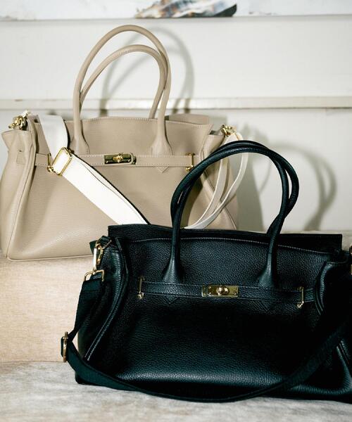 UNTITLED（アンタイトル）の「MILOS別注レザートート（トートバッグ・レディース・ベージュ/ブラック・99）」の3枚目の写真