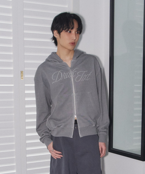 DRUNKTXT(ドランクテキスト)の「Hotfix Pigment Zip-Up Hoodie Gray(パーカー・レディース・その他・FREE)」の2枚目の写真