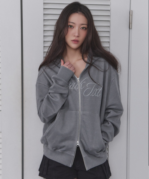 DRUNKTXT(ドランクテキスト)の「Hotfix Pigment Zip-Up Hoodie Gray(パーカー・レディース・その他・FREE)」の3枚目の写真