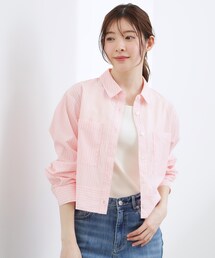 grove | 【貴島明日香さん着用／イージーケア／接触冷感】麻ブレンドクロップドシャツ(シャツ/ブラウス)