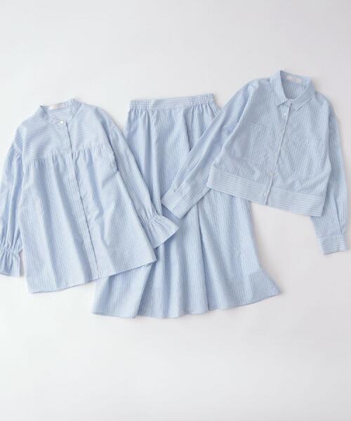 grove(グローブ)の「【貴島明日香さん着用/イージーケア/接触冷感】麻混クロップドシャツ(シャツ/ブラウス・レディース・ネイビー/ブルー系7/ピンク系3/ブラウン系・03/02/01/04/05)」の16枚目の写真