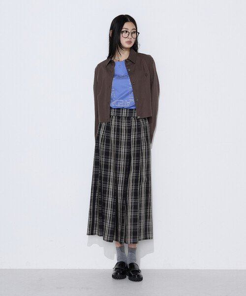 COMME CA（コムサ）の「コットンポプリンストライプ クロプトシャツ（シャツ/ブラウス・レディース・グレー系その他/ブラウン/ブルー・9号）」の11枚目の写真