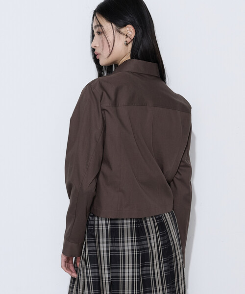 COMME CA（コムサ）の「コットンポプリンストライプ クロプトシャツ（シャツ/ブラウス・レディース・グレー系その他/ブラウン/ブルー・9号）」の14枚目の写真