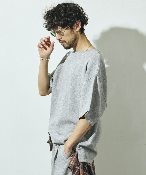 Firsthand（ファーストハンド）の「Firsthand/ファーストハンド サマー ツイード ショートスリーブ クルーネック / セットアップ対応（Tシャツ/カットソー・メンズ・ネイビー/ベージュ/グレー/ブラック・LARGE/MEDIUM）」の6枚目の写真