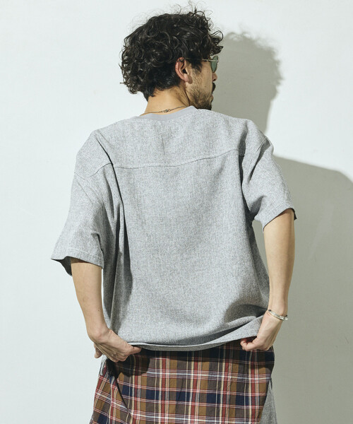 Firsthand（ファーストハンド）の「Firsthand/ファーストハンド サマー ツイード ショートスリーブ クルーネック / セットアップ対応（Tシャツ/カットソー・メンズ・ネイビー/ベージュ/グレー/ブラック・LARGE/MEDIUM）」の7枚目の写真