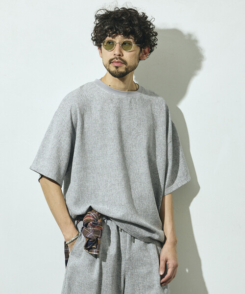 Firsthand（ファーストハンド）の「Firsthand/ファーストハンド サマー ツイード ショートスリーブ クルーネック / セットアップ対応（Tシャツ/カットソー・メンズ・ネイビー/ベージュ/グレー/ブラック・LARGE/MEDIUM）」の8枚目の写真