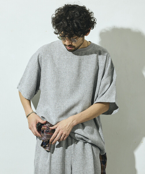 Firsthand（ファーストハンド）の「Firsthand/ファーストハンド サマー ツイード ショートスリーブ クルーネック / セットアップ対応（Tシャツ/カットソー・メンズ・ネイビー/ベージュ/グレー/ブラック・LARGE/MEDIUM）」の9枚目の写真