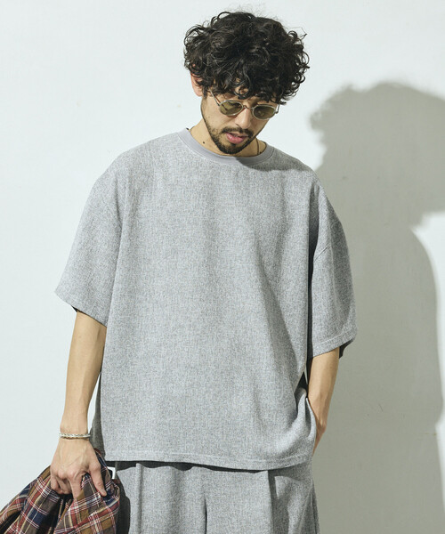 Firsthand（ファーストハンド）の「Firsthand/ファーストハンド サマー ツイード ショートスリーブ クルーネック / セットアップ対応（Tシャツ/カットソー・メンズ・ネイビー/ベージュ/グレー/ブラック・LARGE/MEDIUM）」の10枚目の写真