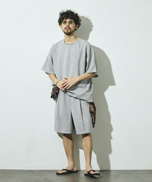 Firsthand（ファーストハンド）の「Firsthand/ファーストハンド サマー ツイード ショートスリーブ クルーネック / セットアップ対応（Tシャツ/カットソー・メンズ・ネイビー/ベージュ/グレー/ブラック・LARGE/MEDIUM）」の14枚目の写真