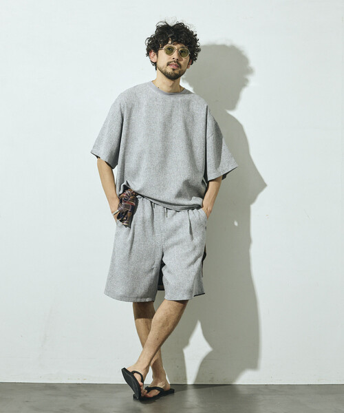 Firsthand（ファーストハンド）の「Firsthand/ファーストハンド サマー ツイード ショートスリーブ クルーネック / セットアップ対応（Tシャツ/カットソー・メンズ・ネイビー/ベージュ/グレー/ブラック・LARGE/MEDIUM）」の17枚目の写真