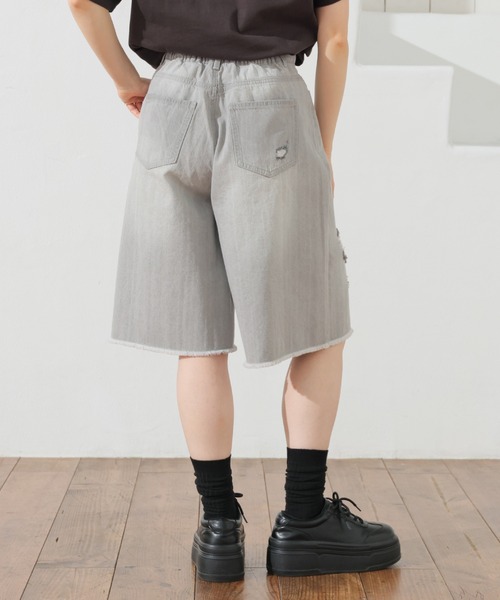 Honeys(ハニーズ)の「ダメージハーフパンツ(デニムパンツ・レディース・ブルー系その他3/ライトグレー系1/ブラック系その他・L/LL/M/S/SS)」の22枚目の写真