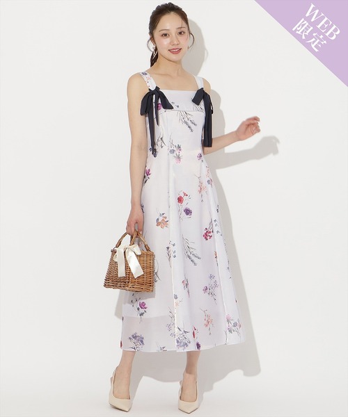 WILLSELECTION（ウィルセレクション）の「【3/12(thu)発売】ボタニカルフラワーシアーワンピース（ワンピース・レディース・ネイビー/ミント/ホワイト/ラベンダー・FREE）」の4枚目の写真