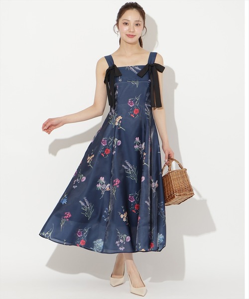 WILLSELECTION（ウィルセレクション）の「【3/12(thu)発売】ボタニカルフラワーシアーワンピース（ワンピース・レディース・ネイビー/ミント/ホワイト/ラベンダー・FREE）」の3枚目の写真