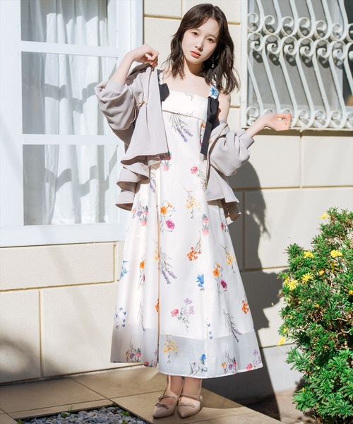 WILLSELECTION（ウィルセレクション）の「【3/12(thu)発売】ボタニカルフラワーシアーワンピース（ワンピース・レディース・ネイビー/ミント/ホワイト/ラベンダー・FREE）」の7枚目の写真